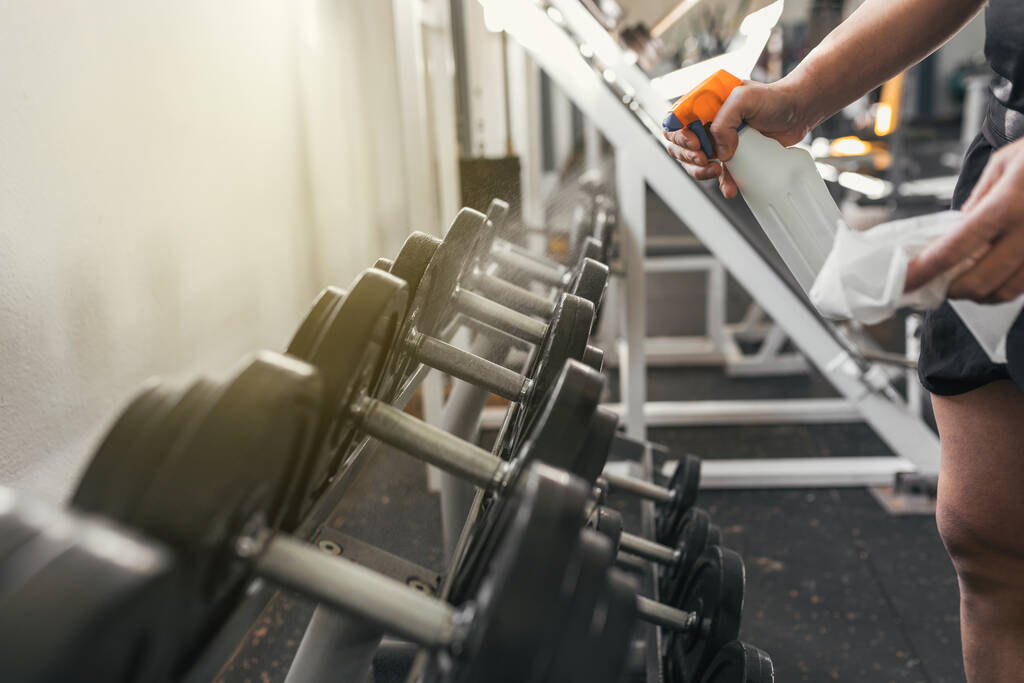 Cleaning gym equipment