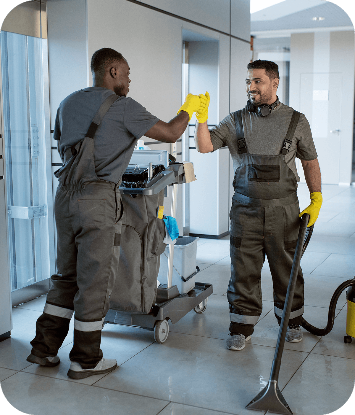 about-2-original - Prime Cleaning Services two professional cleaners having a conversation
