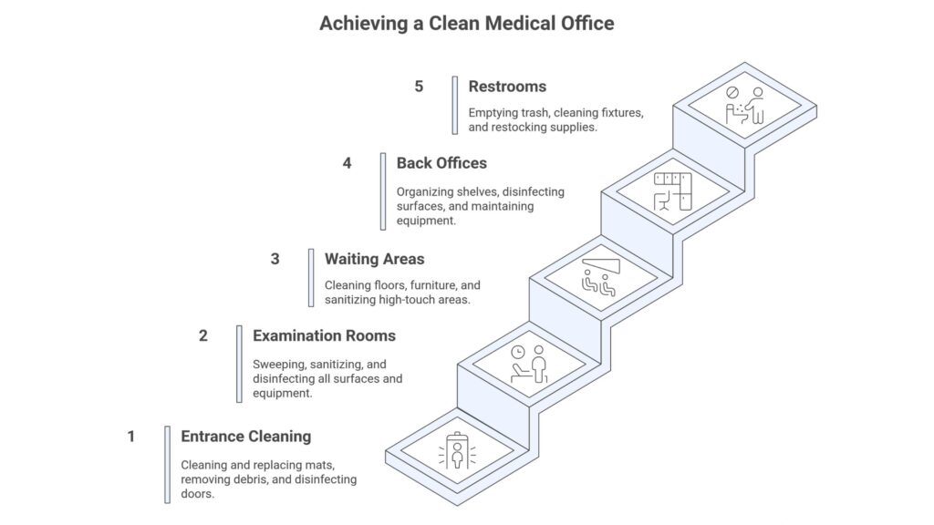 key areas to clean in a medical office