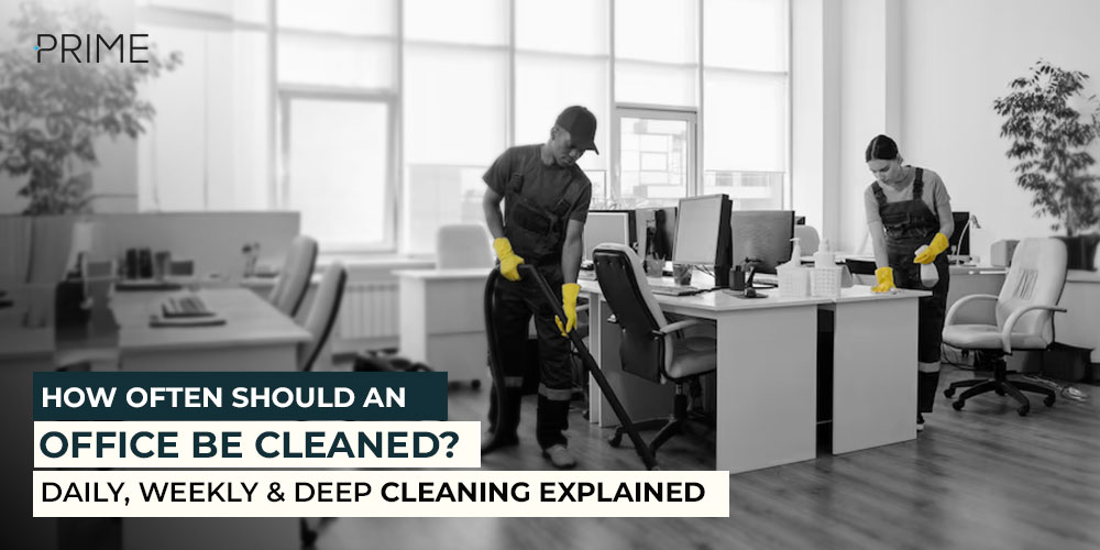 Day porters cleaning the office regularly